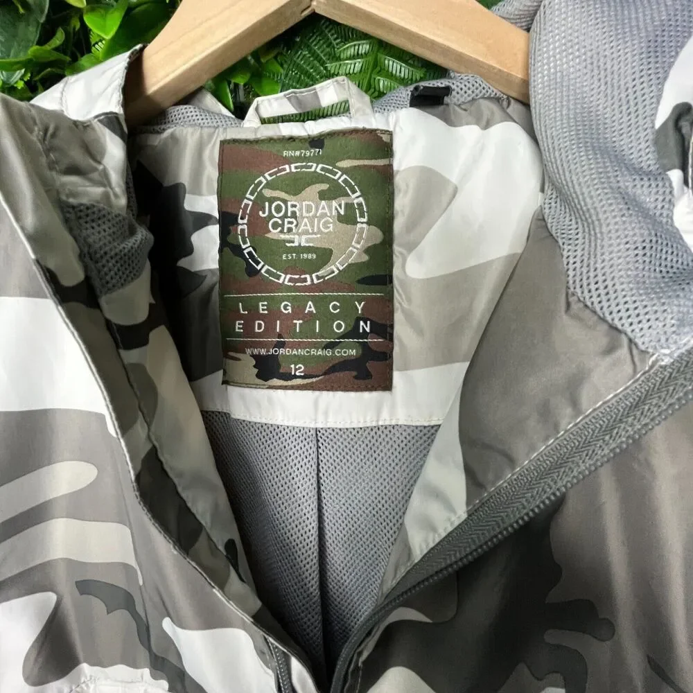 Jordan‎ Craig Jacket Boys 12 Gray Camouflage Hooded Zip Legacy Edition 0241